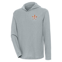 Men's Houston Astros Antigua Strong Hold Long Sleeve Henley baseball Hoodie baseball T-shirt - Gray Men's Houston Astros Antigua Strong Hold Long Sleeve Henley baseball Hoodie baseball T-shirt - Gray