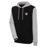 Men's Houston Astros Antigua Victory Pullover baseball Hoodie - Black/Heather Gray