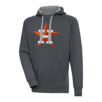 Men's Houston Astros Antigua Victory Chenille Pullover baseball Hoodie - Charcoal