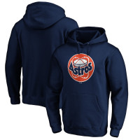 Men's Houston Astros Baseball Cooperstown Collection Huntington Logo Fitted Pullover baseball Hoodie - Navy