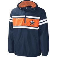 Men's Houston Astros G-III Sports by Carl Banks Game Score Quarter-Zip Windbreaker - Navy