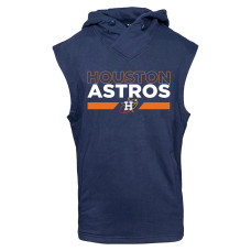 Men's Houston Astros Levelwear City Connect Throttle No Hitter baseball Hoodie Sleeveless baseball T-shirt - Navy