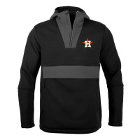 Men's Houston Astros Levelwear Logo Ruckus Quarter-Zip baseball Hoodie - Black