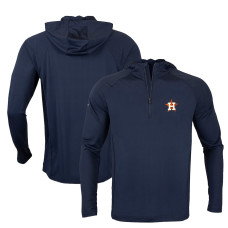 Men's Houston Astros Levelwear Zander Insignia Core Quarter-Zip Pullover baseball Hoodie - Navy