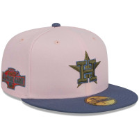Men's Houston Astros New Era Olive Undervisor 59FIFTY Fitted Hat - Pink/Blue