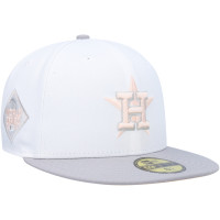 Men's Houston Astros New Era 2011 World Series Side Patch Undervisor 59FIFTY Fitted Hat - White/Gray