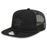 Men's Houston Astros New Era Black on Black Meshback Golfer Snapback Hat