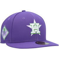 Men's Houston Astros New Era Lime Side Patch 59FIFTY Fitted Hat - Purple