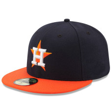 Men's Houston Astros New Era Road Authentic Collection On Field 59FIFTY Performance Fitted Hat - Navy/Orange