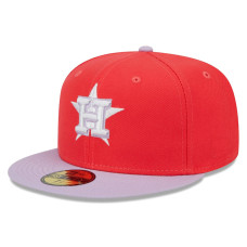 Men's Houston Astros New Era Spring Color Two-Tone 59FIFTY Fitted Hat - Red/Lavender