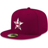 Men's Houston Astros New Era White Logo 59FIFTY Fitted Hat - Cardinal Men's Houston Astros New Era White Logo 59FIFTY Fitted Hat - Cardinal