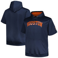 Men's Houston Astros Profile Big & Tall Contrast Short Sleeve Pullover baseball Hoodie - Navy
