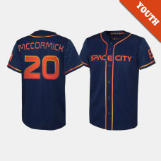 Youth Houston Astros #20 Chas McCormick Navy 2022 City Connect Replica Jersey