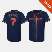 Youth Houston Astros #7 Craig Biggio Navy 2022 City Connect Replica Jersey
