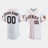 Men's Houston Astros Custom 60th Anniversary Authentic White Jersey Men's Houston Astros Custom 60th Anniversary Authentic White Jersey