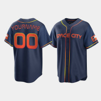 Houston Astros #00 Custom Replica 2022 City Connect Men's Jersey - Navy Houston Astros #00 Custom Replica 2022 City Connect Men's Jersey - Navy