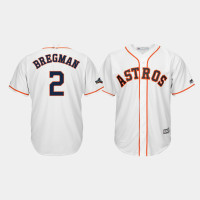 Houston Astros Men's #2 Alex Bregman 2019 Postseason White Official Cool Base Jersey