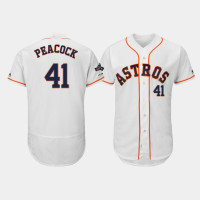 Men's Houston Astros #41 Brad Peacock White 2019 Postseason Authentic Flex Base Jersey Men's Houston Astros #41 Brad Peacock White 2019 Postseason Authentic Flex Base Jersey