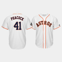 Men's Houston Astros #41 Brad Peacock 2019 World Series Bound Cool Base White Jersey