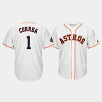 Men's Houston Astros #1 Carlos Correa 2019 World Series Bound Cool Base White Jersey