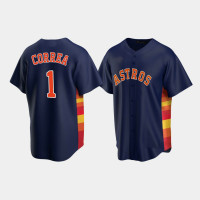 Men's Houston Astros #1 Carlos Correa Navy Replica Alternate Jersey Men's Houston Astros #1 Carlos Correa Navy Replica Alternate Jersey