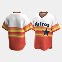 Houston Astros White Orange Cooperstown Collection Home Jersey Men's
