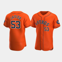 Men's Houston Astros #53 Cristian Javier Orange Authentic Alternate Jersey