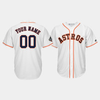 Men's Houston Astros #00 Custom 2019 World Series Bound Cool Base White Jersey