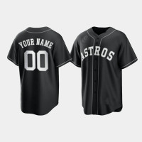 Houston Astros Custom Black White 2021 All Black Fashion Replica Jersey