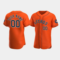 Men's Houston Astros #00 Custom Orange Authentic 2020 Alternate Jersey Men's Houston Astros #00 Custom Orange Authentic 2020 Alternate Jersey