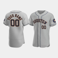 Men's Houston Astros #00 Custom Gray Authentic 2020 Road Jersey Men's Houston Astros #00 Custom Gray Authentic 2020 Road Jersey