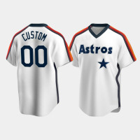 Men's Houston Astros #00 Custom Cooperstown Collection Home White Jersey