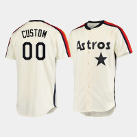 Houston Astros #00 Custom Oilers vs. Astros Cooperstown Collection Cream Jersey Men's Houston Astros #00 Custom Oilers vs. Astros Cooperstown Collection Cream Jersey Men's