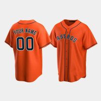 Men's Houston Astros #00 Custom Orange Replica Alternate Jersey