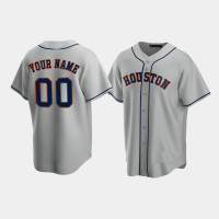 Men's Houston Astros #00 Custom Gray Replica Road Jersey Men's Houston Astros #00 Custom Gray Replica Road Jersey