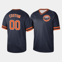 Men's Houston Astros Custom #00 Navy Cooperstown Collection V-Neck Legend Jersey