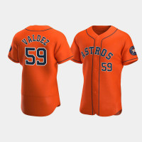 Men's Houston Astros #59 Framber Valdez Orange Authentic Alternate Jersey