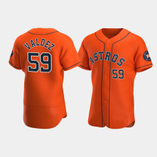 Men's Houston Astros #59 Framber Valdez Orange Authentic Alternate Jersey