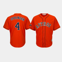 Houston Astros Men's #4 George Springer 2019 Postseason Orange Official Cool Base Jersey