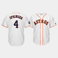 Men's Houston Astros #4 George Springer 2019 World Series Bound Cool Base White Jersey