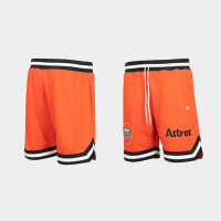 Men's Houston Astros Team Colours Orange Stripe Mesh Shorts