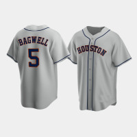 Men's Houston Astros #5 Jeff Bagwell Gray Replica Road Jersey
