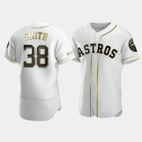 Men's Houston Astros #38 Joe Smith White Golden Edition Authentic Jersey Men's Houston Astros #38 Joe Smith White Golden Edition Authentic Jersey