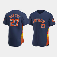 Men's Houston Astros #27 Jose Altuve Navy Authentic 2020 Alternate Jersey