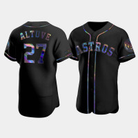 Men's Houston Astros Jose Altuve Black Iridescent Logo Authentic Holographic Limited Jersey Men's Houston Astros Jose Altuve Black Iridescent Logo Authentic Holographic Limited Jersey