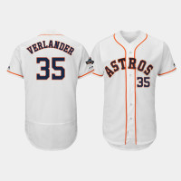 Men's Houston Astros #35 Justin Verlander White 2019 Postseason Authentic Flex Base Jersey Men's Houston Astros #35 Justin Verlander White 2019 Postseason Authentic Flex Base Jersey