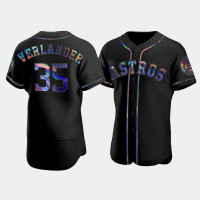 Men's Houston Astros Justin Verlander Black Iridescent Logo Authentic Holographic Limited Jersey Men's Houston Astros Justin Verlander Black Iridescent Logo Authentic Holographic Limited Jersey