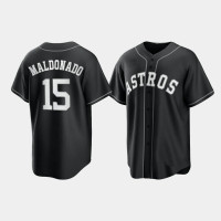 Houston Astros Martin Maldonado Black White 2021 All Black Fashion Replica Jersey