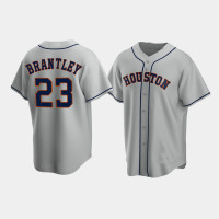 Men's Houston Astros #23 Michael Brantley Gray Replica Road Jersey