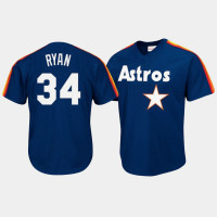 Houston Astros #34 Nolan Ryan Cooperstown Collection Mesh Batting Practice Navy Mitchell & Ness Jersey Men's